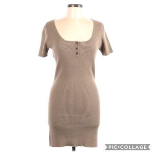 UO Scoop Neck Short Sleeve Ribbed Sweater Dress